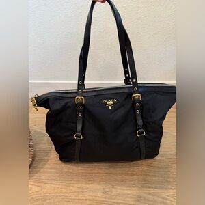 Prada Black Tote with Gold Accents